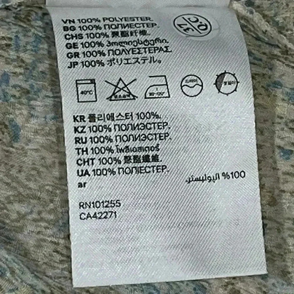 H&M NWT Women's Floral Open Back Crop Blouse 3/4 Sleeve Size L - Picture 5 of 7